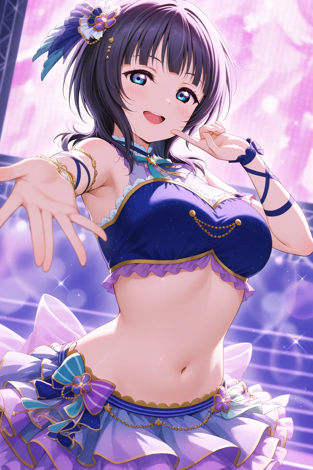 8K、highest quality、masterpiece:1.2、cleavage、nipple、nsfw
