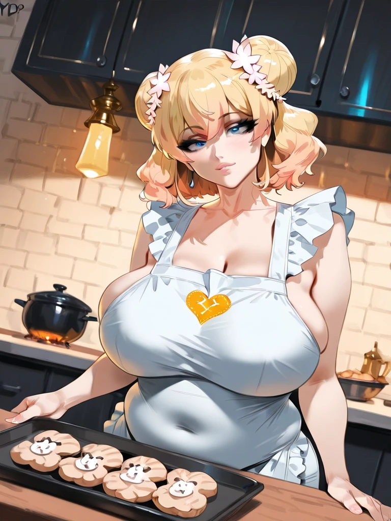 (best quality). (Ultra Detalhado). (1girl), Olhando para o Viewer. (Antecedentes detalhados). belos olhos detalhados. rosto delicado e bonito. (high saturation), seios grandes, droopy breasts, sexy bra, fake bunny ears, (((gigantic breasts))), (((rests breasts on a tray with eggs))), (((oiled breasts)))