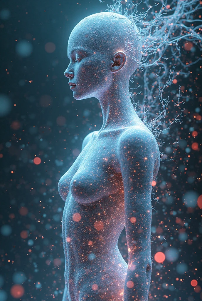Ultra-Realistic Capture,18k,RAW Photos,Highest quality,masterpiece,reality,Very detailed,Female Android,Glamour,Her whole wet body is visible,(((whole body:1.5))),((Beautiful Skin, Transparent glass skin,Transparent muscles)), ((Clear images of electronic systems)), Detailed Brain Vision, Numerous detailed connection lines, Mechanical Limbs, Tubes connected to machine parts, Mechanical vertebrae attached to the spine, Mechanical cervical attachment to the neck,Joints are mechanical,Numerous wires and cables connected to the head, (whiteい液体のプールの中で), cybernetics, cyber punk,Sharp focus, Hyperrealism, Very detailed, Intricate details,Small glowing LED lamp, Global Illumination, Deep Shadow, Octane Rendering, Ultra Sharp, Metal, Exquisite decorative details, Baroque details, reality的な光, To the camera, Neon Details, Complex body poses, A breathtakingly beautiful female humanoid cyborg android, Impressive big eyes, Delicate features, Future SF, Complex transparent mechanical parts, Numerous glowing cybernetic implants throughout the body, Active Pause, Surreal, reality的, masterpiece,Cinema Lighting, Dramatic Shadows, Vibrant colors, very saturated, Neon Highlights, Glowing Energy Field, Complex Machinery, Sleek and modern, State-of-the-art technology, Advanced AI, Seamless integration of organic and mechanical elements,Portraiture,(((Very long hair))),Long legs,Standing on tiptoes,white,