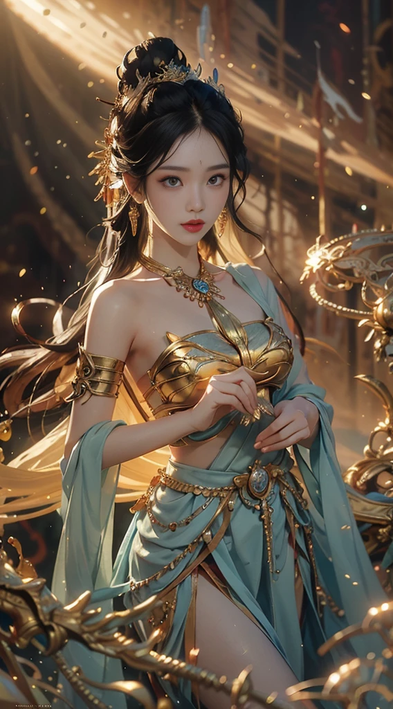 Best quality、tmasterpiece、A high resolution、1girll、Sheer silk porcelain dress、Nice face、hair adornments、looking at viewert、ssmile、Shut your mouth、cparted lips、shift dresses、hair adornments、choker necklace、jewely、long whitr hair、耳Nipple Ring、pretty  face、Ancient mythology，perfect bodies、Ancient palaces，Luxurious and detailed background、hentail realism、profesional lighting、edge lit、bicolor lighting、（highdetailskin：1.2）、8K, Ultra HD、Digital SLR、softlighting、high high quality，Volumetriclighting，photore，High resolution 4K，8K，blur backgroun，hight contrast，largeaperture，automatic white balance，cinematic compositions，realisticlying。