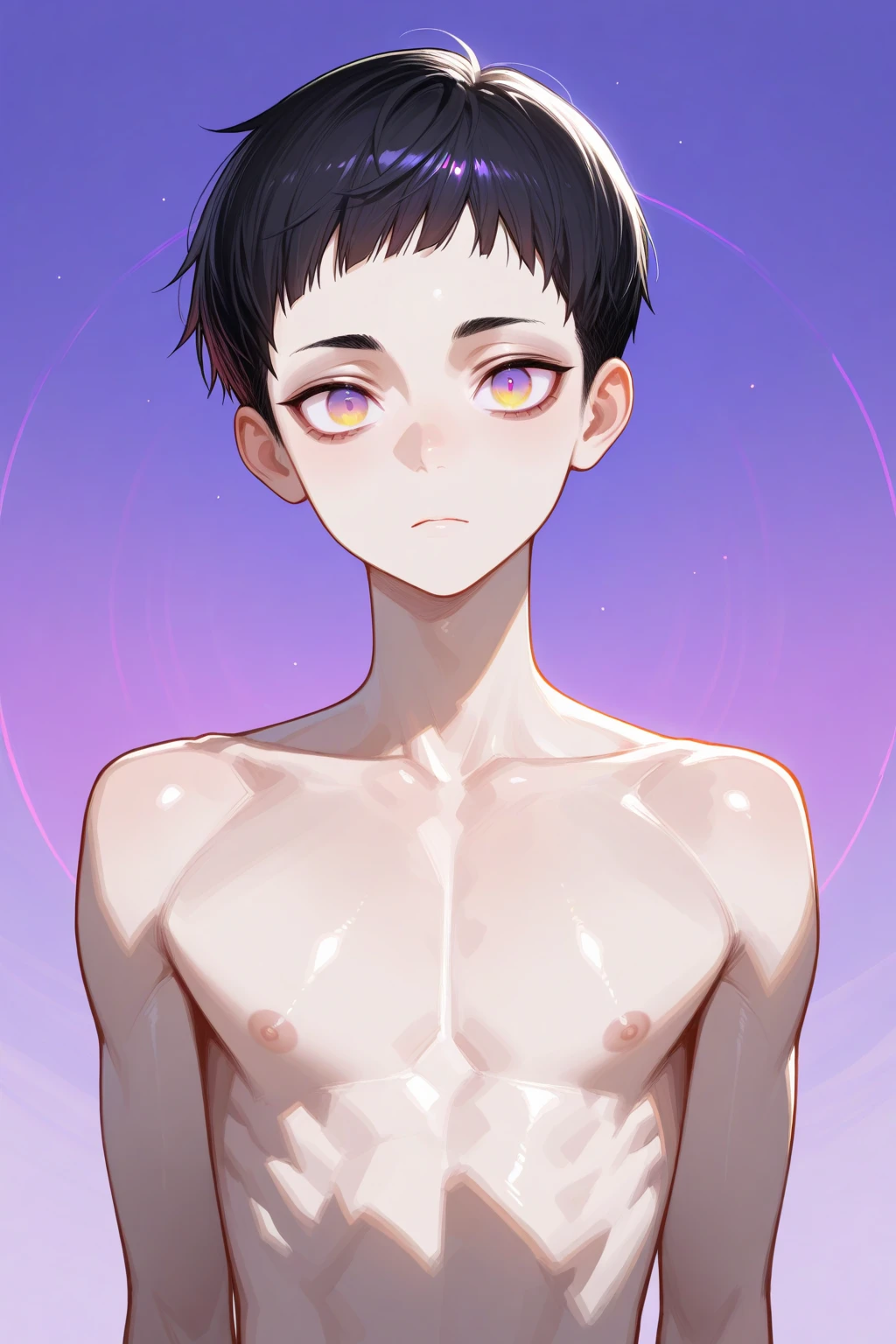 draw a pornagraphic image of Shinji Ikari(male) from evangelion nude and running