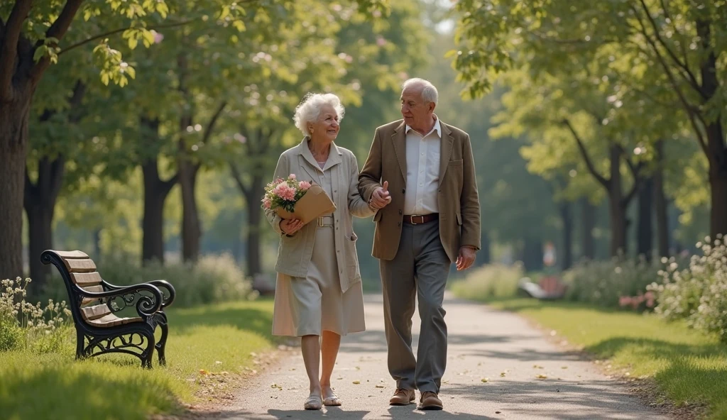 (Highly detailed CG Unity 8k wallpaper、masterpiece、highest quality、Super detailed)、(best lighting、best shadow、very delicate and beautiful)、highest quality、8k、Detailed facial depiction、masterpiece、highest quality、clear image quality、
Take a photo of an elderly couple walking through a tunnel of cherry blossoms on a country road in spring.。