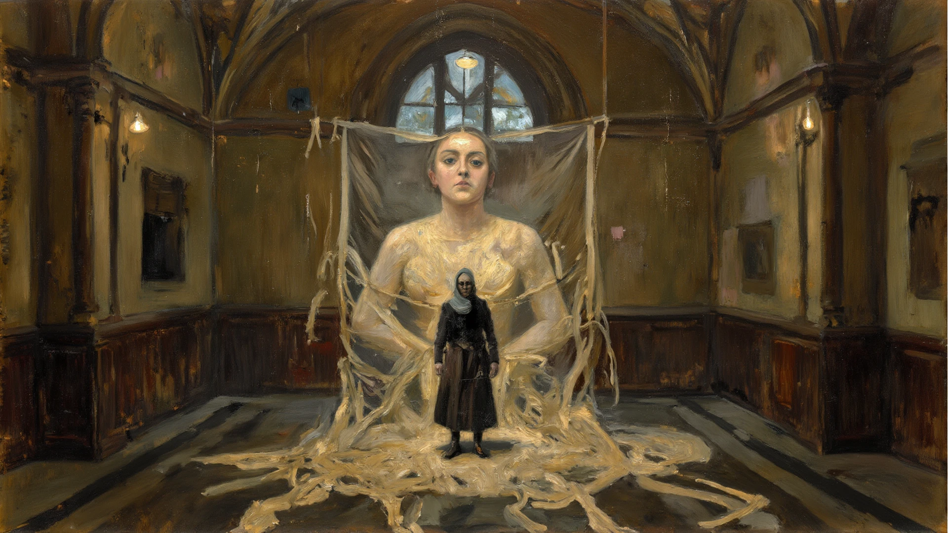 score_9,score_8_up,score_7_up, Ela, ela elite \(Rainbow Six Siege\),ela, ela \(Rainbow Six Siege\ , hot girl, sexy girl, skinny girl, slim girl, slim legs, beautiful light blue eyes, small round face, thin nose, long hair, hair in loose ponytail, white blonde hair, red tartan , thigh high white socks, white trainers, red , cleavage, pink , cloaked vampire girl with   (1 pretty girl :1.9), ((silver satin cloak tied at the neck:1.20))++ , big black , (huge black  :1.9), ((girl getting )),  in a graveyard , , , Ass up head down, Surprised expression, ((girl crawling on the floor)), Pushed into