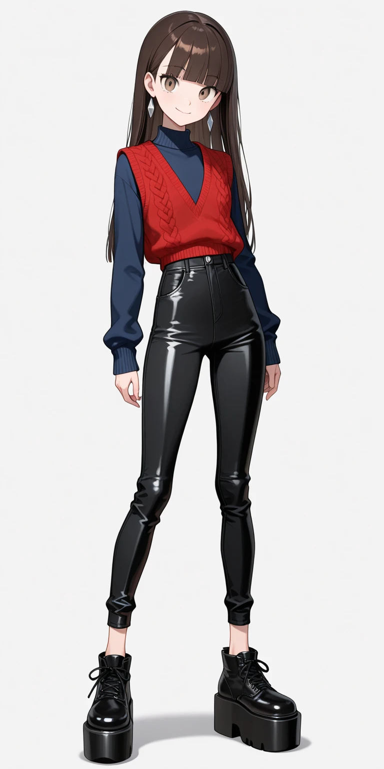 equirectangular perspective, Intricate, high Detail, full body, 1 girl, solo, feminine, soft girly, slender, long hair, ponytail braid, full lips, detailed face, (tight bermudas), tucked in mesh shirt, chrome top, bottomheavy