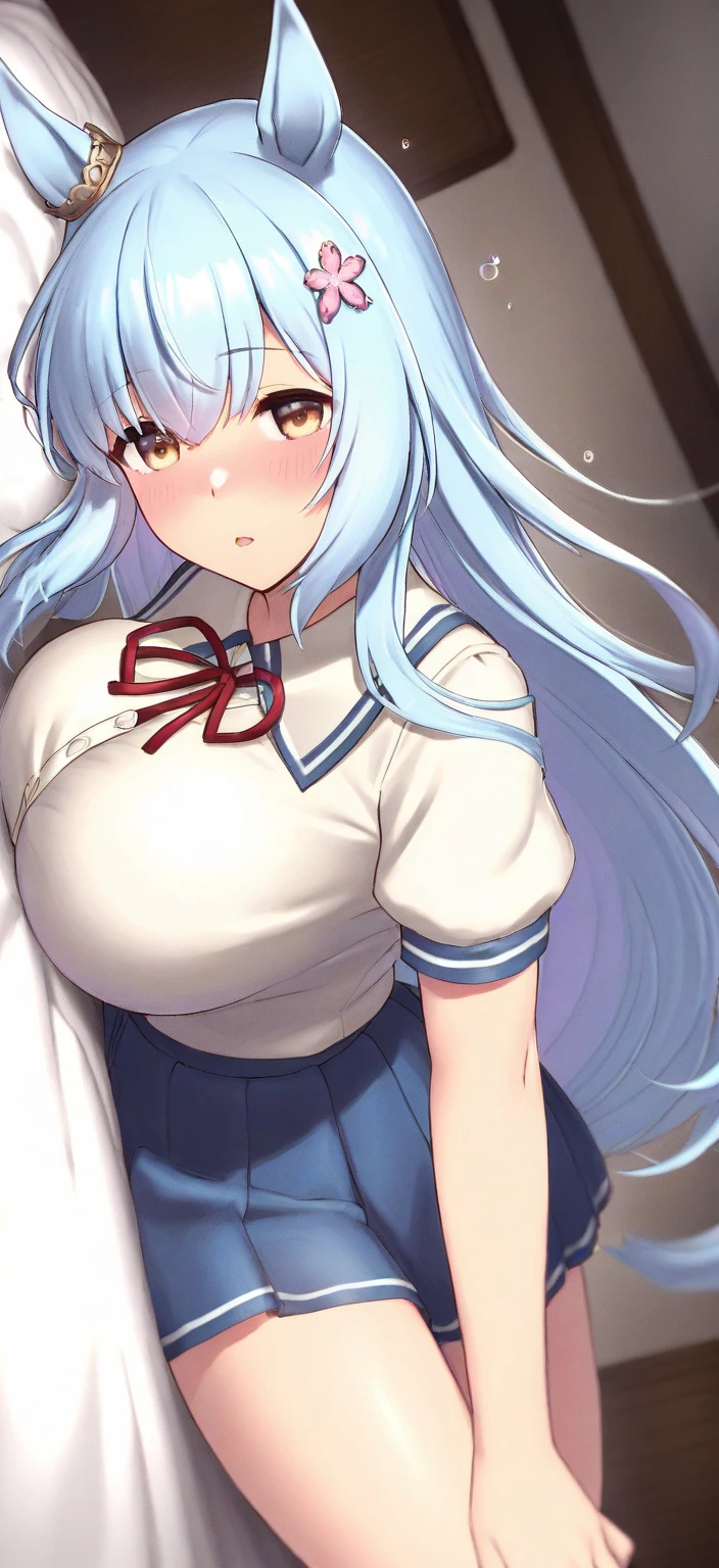 (See-through:1.3),ピンク Seraphim,Sailor suit, , Sailor suit, View your viewers, Insanity, ピンク髪,ショートヘア, Beautiful attention to detail,Blue sailor collar, Firm and bouncing big , A light smile, ((Her breasts bounce wildly as she has intense vaginal sex with a man: 1.5)),Straddling a man's crotch,Intense Cowgirl Sex, {{A lewd angel takes over a high school girl having vaginal sex and changes the high school girl's face into an angel's face while having sex}},A high school girl's body angel, Intense cowgirl sex, 32k,Super detailed,Ultra-detailed, NSFW
