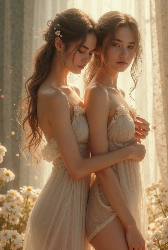 Women pose sitting