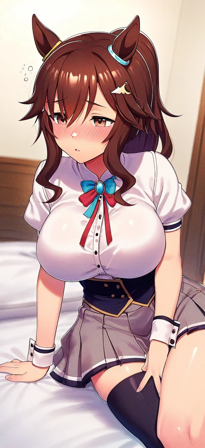  NSFW, masterpiece, 1 girl, tracked light, nice, (((sex))), pussy, missionary,BREAK POVHipGrabCowgirl, hetero, vagina, Embarrassing,blush、 in trouble、Close your eyes、(penis), 1 boy, sex, BREAK perfect face, expressive eyes, red eyes, embarrassing, sensuous, cute, buzzer, short hair, brown hair, , BREAK no_panties, despicable, BREAK, high quality, 4K,advanced details, rough, wavy,shoes, exposed skin,、Wearing the uniform of Tokiwadai Junior High School、Very large breasts、love juice、Love juice、Glasses、Black Loafers、Black knee-high socks