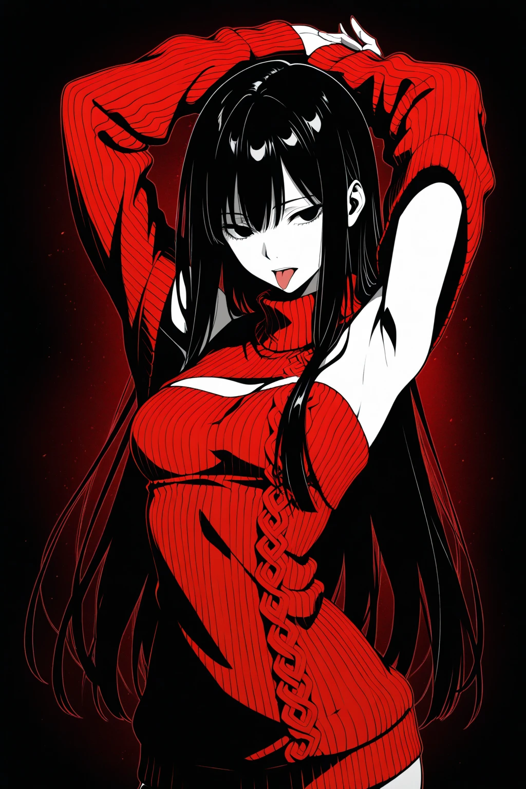 tsuruta ichiro, Narrow-eyed, 1girl in, Allback、deadpan、short-hair、shorth hair、brow、Reluctance、A dark-haired、Tucked Hair Solo, Cowgirl, Onepiece,  ((mideum ???????)),  Thin slit eyes、Black eyes, Light shines on the eyes、Black hair, gloves, Dress,  Luxurious Jewelry, earrings, sharp eye、 elbow groves,Raise your hands and tie your hair back, random color, random color dress,  Makeup for long eyes, Slender eyes、lip stick, Complex petal pattern, Rim Light, Back Light, pastel color,Studio Lighting