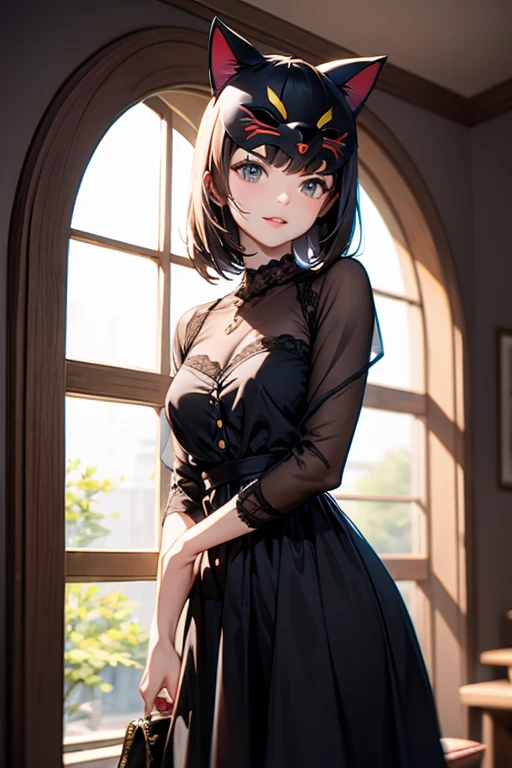 a beautiful young maid in a victorian style maid outfit, detailed face with large eyes, delicate features, porcelain skin, long hair, holding a feather duster, detailed interior of an old manor, high ceilings, ornate furniture, chandelier, warm lighting, photorealistic, cinematic lighting, intricate details, classical painting style
