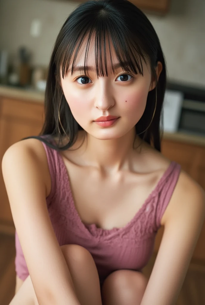 (Best Quality: 1.8), (High Quality: 1.8), (Ultra Detail), Ultra High Definition, (Masterpiece: 1.8), High Definition, High Definition, 8K Wallpapers, 8K, RAW Photos, (Real Sense: 1.4), Real and Realistic, High Definition RAW Color Photos, Professional Close-up Photos, Close-up Portrait Photos, Ultra High Definition, HDR, 8K Resolution, CG, Official Art, Perfect Lighting, Real, Details, Uniform, Super Elaborate CG Unity 8K Wallpaper, ulzzang-6500, 1 Girl, Slender Girl, Very Delicate and Beautiful Girl, Fit Body, Symmetrical, (Japan Actress), Solo, Solo Focus, Slim and smooth lines, Long hair, Slightly curly hair, Perspective Bang, Black | Brown Hair, Detailed Face, (Facial Feature Details), [: ( High Detail Face:1.2): 0.1], blush, blue eyes, beautiful eyes, nice eye makeup, puffy eyes, eye contact, star eye, wet sweat, smile, bright smile, happy, cute, Innobu-curly lips, lips, beautiful lips, white teeth, huge breasts, bulge, breast augmentation, thin waist, very fine skin, real skin, firm skin, side view (fair skin: 1.2), cowboy photo (half) body, (upper body: 1.1), dynamic light, glare, watch viewer, dreamy, NSFW, no text, ridiculous, incredibly silly, translucent clothes, ( Detailed clothing features), (tight, wet, short: sexy shorts: 1.3), (tulle panties), (panties with pink floral trim), (pink | lace | elegant | sheer | miniskirt)), plunges, lace | Sexy | Beautiful | Floral Pattern | tight bra, (floral lace bra)), (white bra)), soaked clothes, white ribbon, thin straps, landscape, outdoor, (Disney Castle)), bouquet, blue sky, (((majestic building)), very elaborate design background ((kneeling)), connecting hands and legs, ((elegance | crystal | diamond flip)), direct, Huge wreckage (((Hands off camera), Suzu Hirose