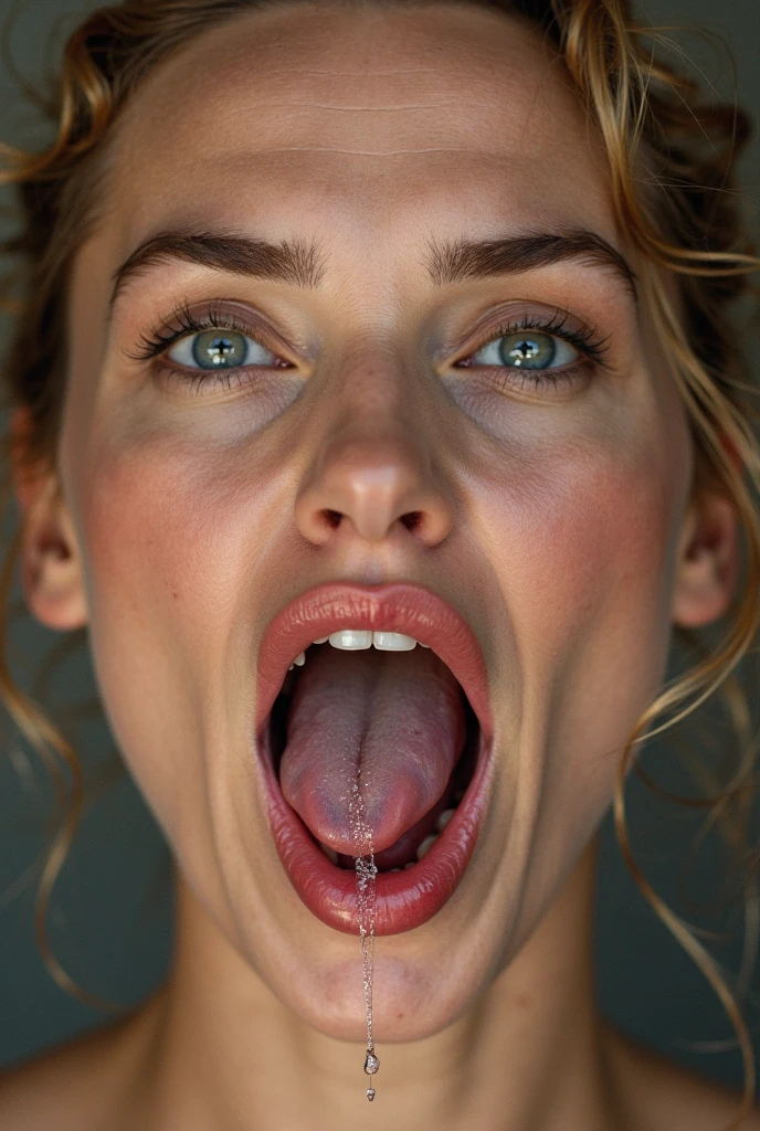 (photo Realistic:1.4), (hyper Realistic:1.4), (Realistic:1.3), (High resolution,High resolution,Sharp focus,8k)(Focus your eyes, Nose and mouth,Face Focus,) Woman with open mouth and eyes open, 、Age 35,Black-haired、Symmetrical face,Realistic nostrils、Angle from below、Elongated C-shaped nostrils,,,,,Browsing Caution,White Background、Sweaty skin、Lighting that highlights sweaty skin、((Nose hook))Skin shiny with sweat、Shiny skin、(Wet and shiny tongue)(Sharpness)Frowning, Frowning, Sticking out tongue, Ahegao, Long Tongue, Textured skin, Anatomically correct, Very detailed(((Girl trembling with sexual climax)))