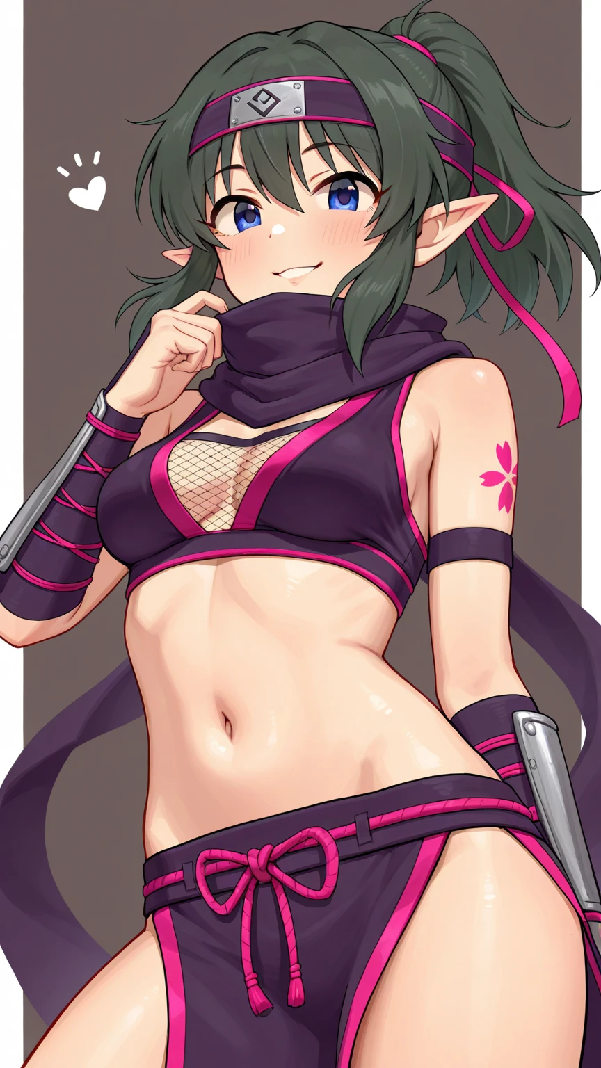 NSFW,One girl,Trick or Treat Cosplay、露出度の高いClothes、Shrug（Clothes）、Short sleeve、Layered Bikini、Purple Bikini、Green Bikini、belt、Nurse cap、mini skirt、Green gloves、Thigh-high socks、Garter Straps,Small breasts,(Perfect hands),(Perfect Anatomy),(masterpiece),(highest quality),Embarrassed,blush,night,hospital,Examination room,White Room