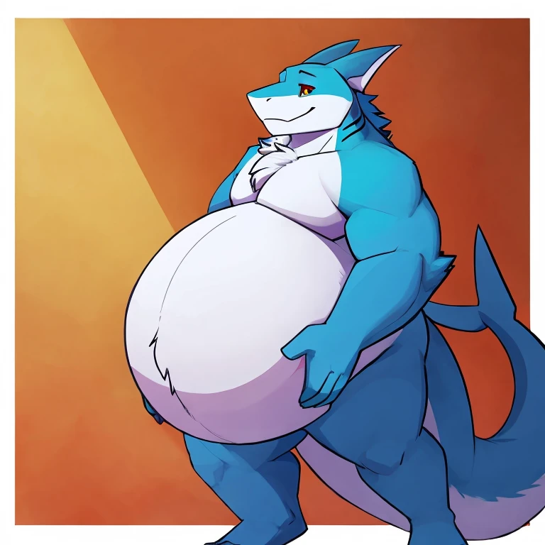 by hioshiru, by null-ghost, by darkgem, by edjit, by honovy, 
 fox, ((fat, overhang solo)), (standing, navel), ((wearing shorts)), ((thick thighs)), male