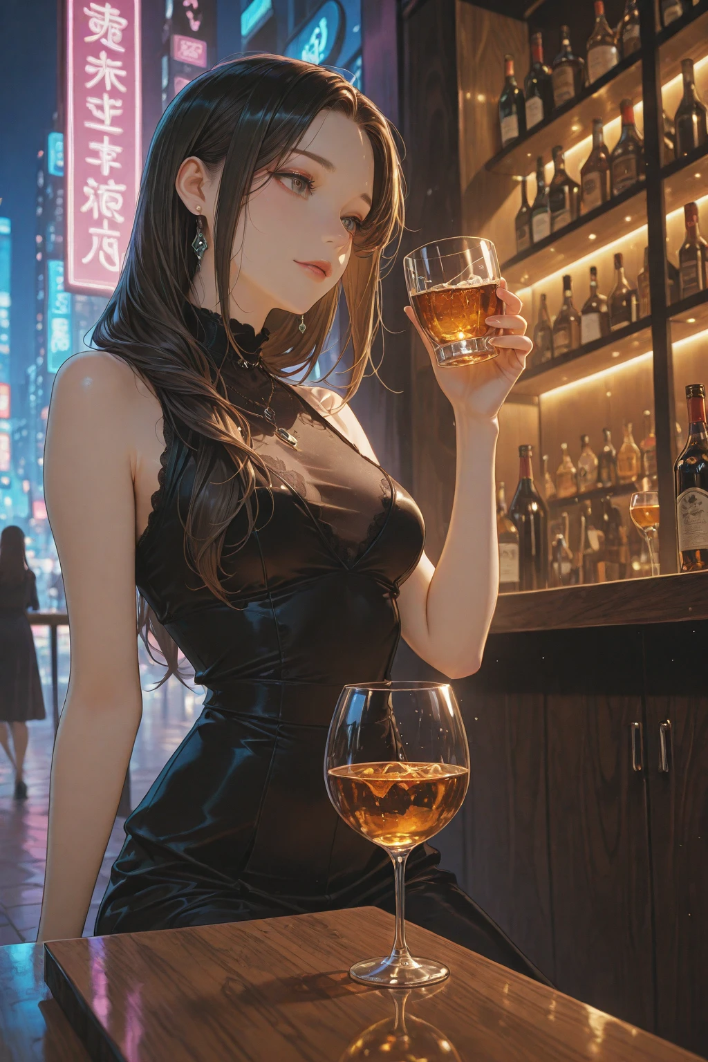 Kizi， Single， Best quality at best， The upper part of the body， big breasts beautiful， prette， Radiant hair， Large of breast