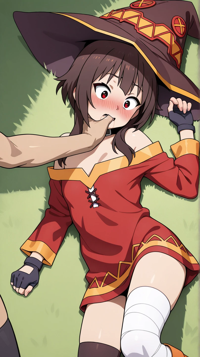 score_9, score_8_up, score_7_up, score_6_up, score_5_up, score_4_up, (source_anime), 2girls, Kono Subarashii Sekai ni Shukufuku o!, konosuba, (megumin, short hair, ??? , small breasts, puffy nipples), (aqua, long hair, big breasts), yuri, age difference, giant size difference, pussy, far, full body, sex, forced, rape, breasts sucking