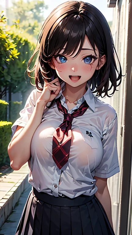 (masterpiece:1.2, highest quality), (Realistic, photoRealistic:1.4), Beautiful illustrations, (Natural Side Lighting, Cinema Lighting), Browsing Caution, (((Put on the collar.Woman leopard pose,On all fours,Crawl,Place both hands and feet on the ground,Underwear in full view)),
View your audience, 3 girls, Japanese, high school girl, Perfect Face, Cute and symmetrical face, Shiny skin,
(Long Hair:1.8, ponytail:1.7, blonde), Parted bangs, Golden Eyes, Long eyelashes, (Large Breasts:1.5, Thick thighs),
Beautiful Hair, Beautiful Face, Beautiful details, Beautiful clavicle, Beautiful body, Beautiful breasts, Beautiful thighs, Beautiful legs, Beautiful fingers,
((((Long sleeve)), Roll up your sleeves, White collared shirt, Navy Pleated Mini Skirt, Black socks, Brown Loafers, Red bow tie, Light beige sexy bra,Big earrings)), Pink Panties,
evening,classroom, (Sexy Eyes, squint,Watery eye,Troye), (((Spread your legs wide)))、Spread your legs、Spread your legs,(((Stick your tongue out,Embarrassed face,Embarrassed,blush))),Drooling,Sweat,Soaking wet,(((The uniform is peeling off,Underwear is visible,Panties in full view))),(((Shooting from under the crotch,Low - Angle,Crotch and chest are completely visible)))
