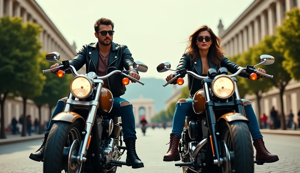 motorcycle club couple emblem 