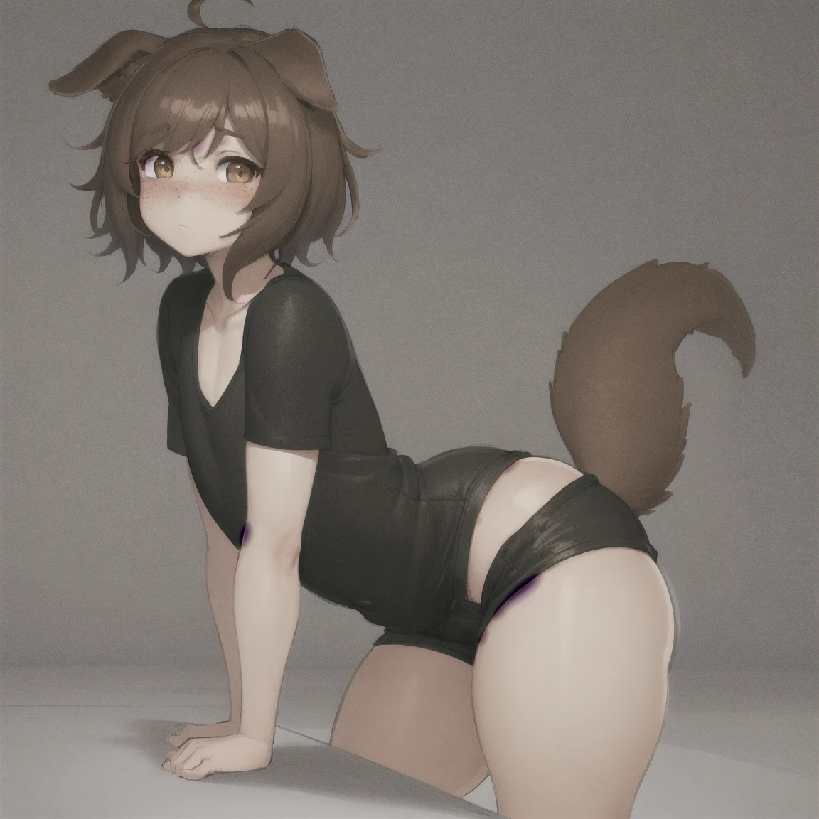 A cartoon cat with a yellow skirt and white shirt, furry woman mini cute style, anime catgirl, holo is a wolf girl, cute catgirl anime, female fursona, oc commission, furries with tails, furry fursona, holo if a wolf girl, furry anime, catgirl, fursona furry art commission, foxgirl, pain face