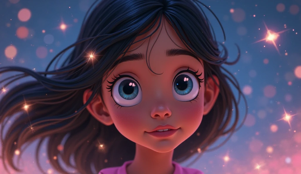 Generate an awe-inspiring hyper-realistic image showcasing a mesmerizing 10-year-old cayman islands girl with authentic features, gracefully positioned in front of a dynamic and vibrant night.