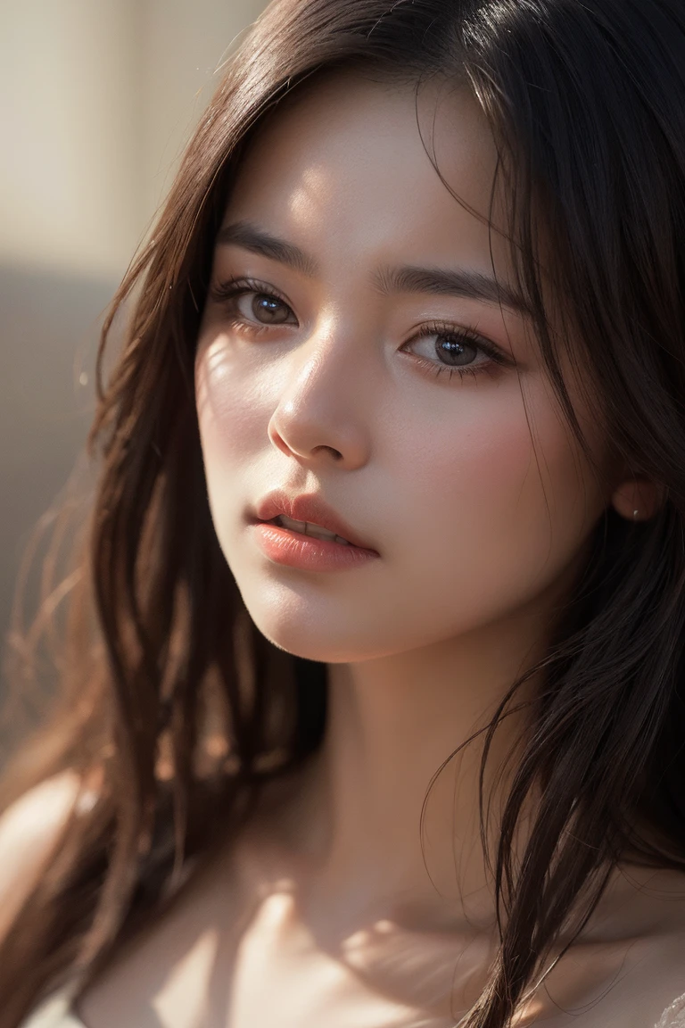 masterpiece、1 beautiful girl、 (reality: 1.4), Japanese、Asian Beauty、 beautiful、Beautiful Skin、thin、Full body photo、(超reality的な)、(High resolution)、(8K)、(Very detailed)、(Very detailedな)、Completely naked、nude、Shaved、Small Bust、Flat Chest、Big eyes、Brown eyes、Long eyelashes、Detailed face、Gloss Lip,Bright lighting、Professional Lighting、Looking into the camera、Serious expression、Look straight ahead、Long Hair、Brown Hair、Street、Nogizaka idol、actress、20-year-old、Small breasts、Wet Skin、Baby Face、Moist and realistic skin texture、Moist lips、Natural Shadows、Cowboy Shot,Sexy pose、