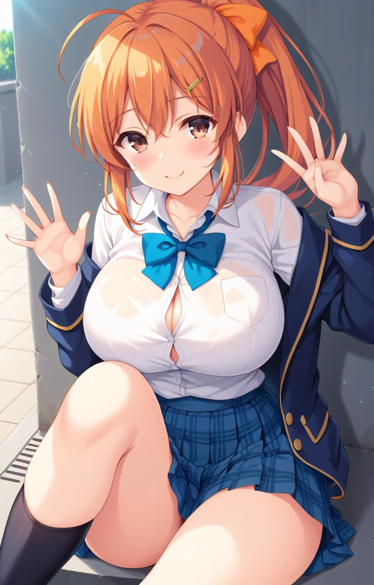 (masterpiece, best quality),nsfw,1girl, (1boy, hetero:1.2), implied fellatio, all fours, backshot, close-up ass, pussy juice trail, BREAK girl, 15 yo, (huge breasts:1.1), hanging breasts,BREAK , (shirt tucked in, white collared shirt:1.2), long sleeves, red neck ribbon, (unbuttoned beige cardigan:1.1),BREAK (blue checked skirt:1.1), white sicks,loafers, white lace panties,BREAK boy, grabbing another's headBREAK classroom(masterpiece, best quality), nsfw, 1girl, (1boy, hetero:1.2), standing, pov, bulge, erection under clothes, handjob, public indecency, from above,
BREAK sleepy, (smile:1.3), (half-closed eyes:1.5), (grin:0.9), heavy breathing, parted lips,
BREAK 5 yo, (aqua scrunchie:1.3), aqua eyes, (tareme:1.5), (huge breasts:1.2), hanging breasts,
BREAK ((school uniform, serafuku):1.0), (white shirt, white sleeves, short sleeves:1.2), (navy sailor collar), (aqua neckerchief:1.2), sleeve lines, bare arms, (open clothes:1.3), nipples, shirt lift,
BREAK (navy skirt), (white socks:1.2), loafers,
BREAK classroom,