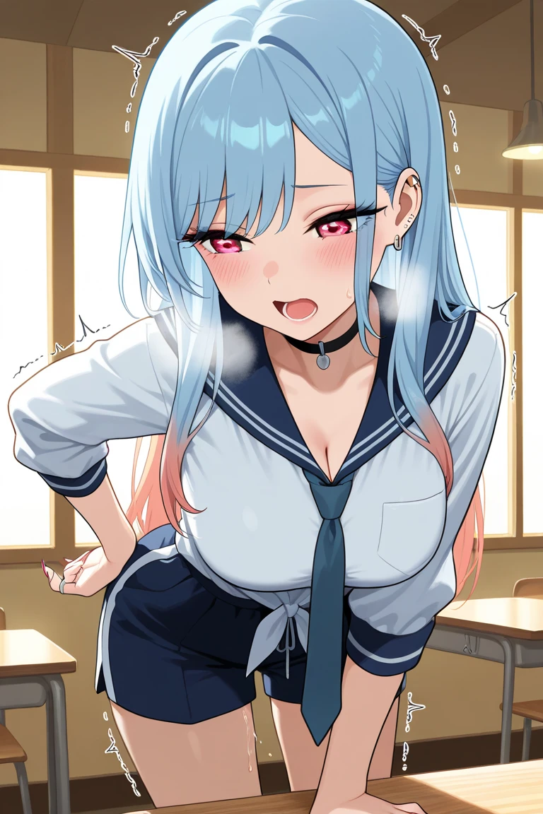 One Naked Girl、Alone in the classroom、Rolling on the floor、Spreading her legs、Being raped by multiple men、Wide-open legs、Light blue hair、blue eyes、Large breasts、Nipples、Expressionless and dead-eyed、Scared、Crying、Wearing a sailor uniform、Wearing green panties、Low rise panties、Panties are about to come off、Daytime view、Being tied up with hands behind back、Condensed milk is poured over the body、Condensed milk on your hair、condensed milk on the face