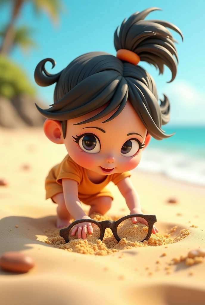 (Obra prima), (Pixar), retrato de corpo inteiro, olhando pra frente, with small feminine aesthetic appearance, swinsuit, pequenos seios, a roupa deve incluir saia muito curta, mostrando calcinhas fofas,. Ela deveria sorrir timidamente enquanto se alongava, dando a ela um visual fofo 