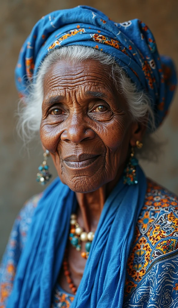 Photo of a lady with black skin, 90 years old, black and white, showing wisdom eternalized by time. Eyes conveying lived stories, many wrinkles that tell journeys, a gentle smile that reflects the strength and resilience of a life well lived. It is an expression of serenity and pride, revealing the depth of your soul and the wisdom accumulated over the years. Realistic photo, close-up, detailed, blurry background with bokeh --auto --s2
