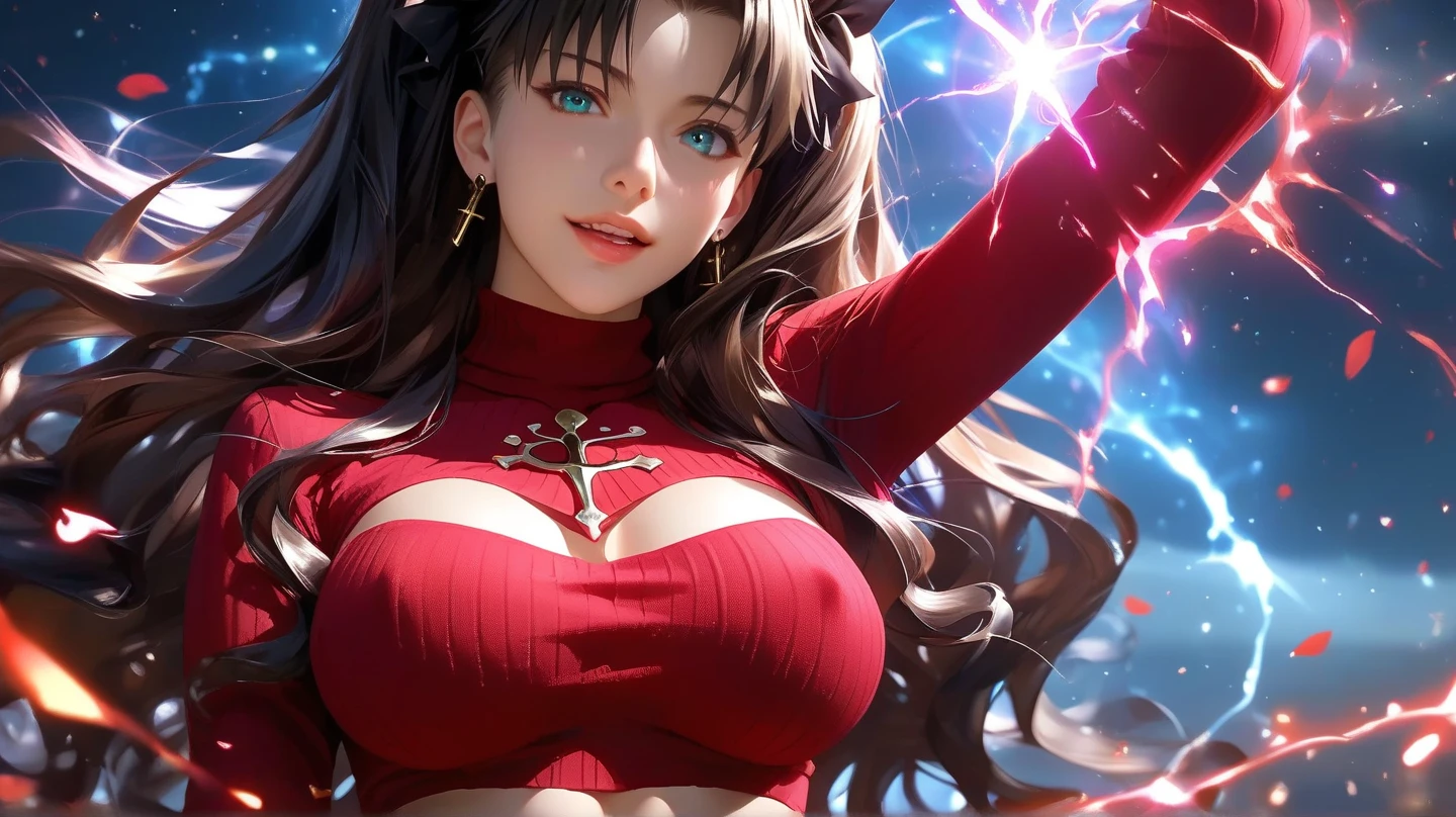 photorealistic, high resolution, soft light,mature women, solo, hips up, shining skin, (detailed face),tattoo, jewelry, winter hanfu, cloak, snow, night, white wavy hair, Beautiful Soldier, Eyes That Invite Viewer, Lover's Perspective, Inviting Expression, Sexy Smile, Perfect Style, Perfect Balance, Detailed Skin, Naughty Gaze, Chest Visible, red dress, glasses, latex, big breast