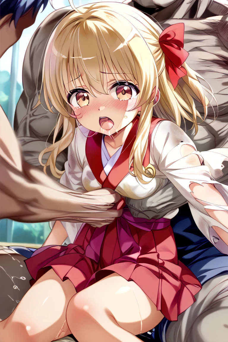 Anime painting,In the woods at a night festival, a blonde girl with twin tails wearing a pink floral yukata is picked up by a man and raped with a creampie,Highest quality,masterpiece,(((1man and 1girl,having sex))),A young and 10-year-old girl is violently raped and cums inside her, crying and screaming.,Obvious flat chest,Visible genitalia,Tears flowing,Her clothes are in disarray and her breasts are visible,A young girl spreads her legs wide in an M-shape