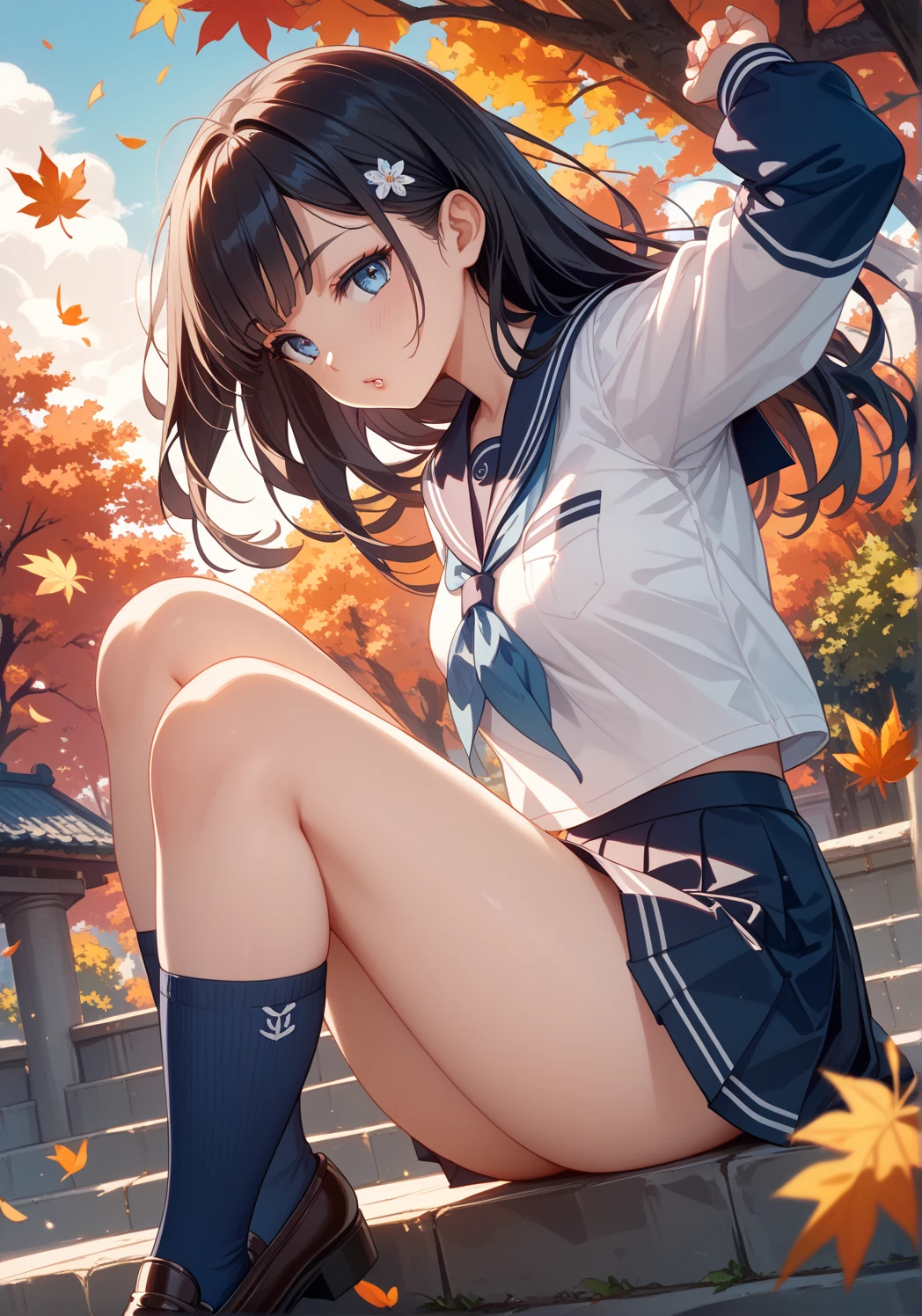 ,personal computers, Authors:Camagurkha, Authors:Love Light, director:, Authors:Kubisi 🚿🗝📝, director: Sakae Kikukawa, 8K!!, 8K!, Authors:New Art, Beautiful Art Style,White lace panties,Ultra-realistic panties,The skirt is flipped up,up skirt,I can see my panties,skirt by the,Skirt flutters in the wind,Ass up,Angle looking up from below,Beautiful panties