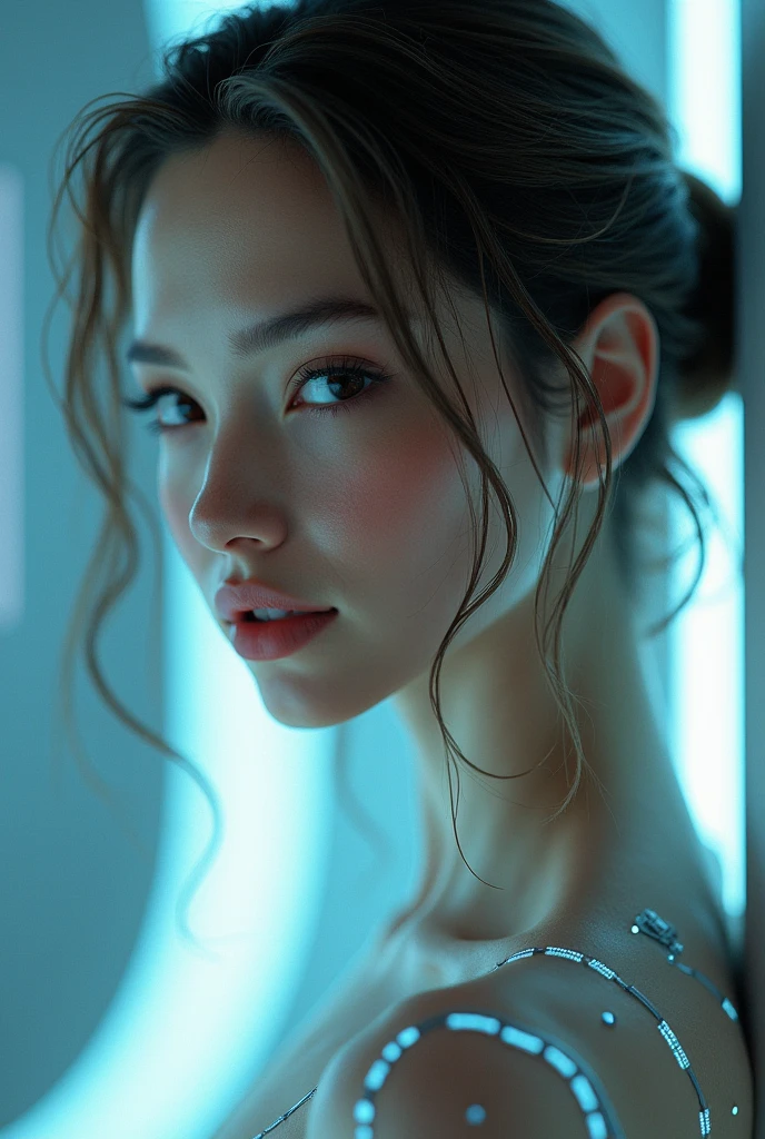 dressed, (photo realistic:1.4), (hyper realistic:1.4), (realistic:1.3),
(smoother lighting:1.05), (increase cinematic lighting quality:0.9), 32K,
1girl,20yo girl, realistic lighting, backlighting, light on face, ray trace, (brightening light:1.2), (Increase quality:1.4),
(best quality real texture skin:1.4), finely detailed eyes, finely detailed face,
(tired and sleepy and joy), (laugh:0), face closeup, t-shirts,
(Increase body line mood:1.1), (Increase skin texture beauty:1.1)