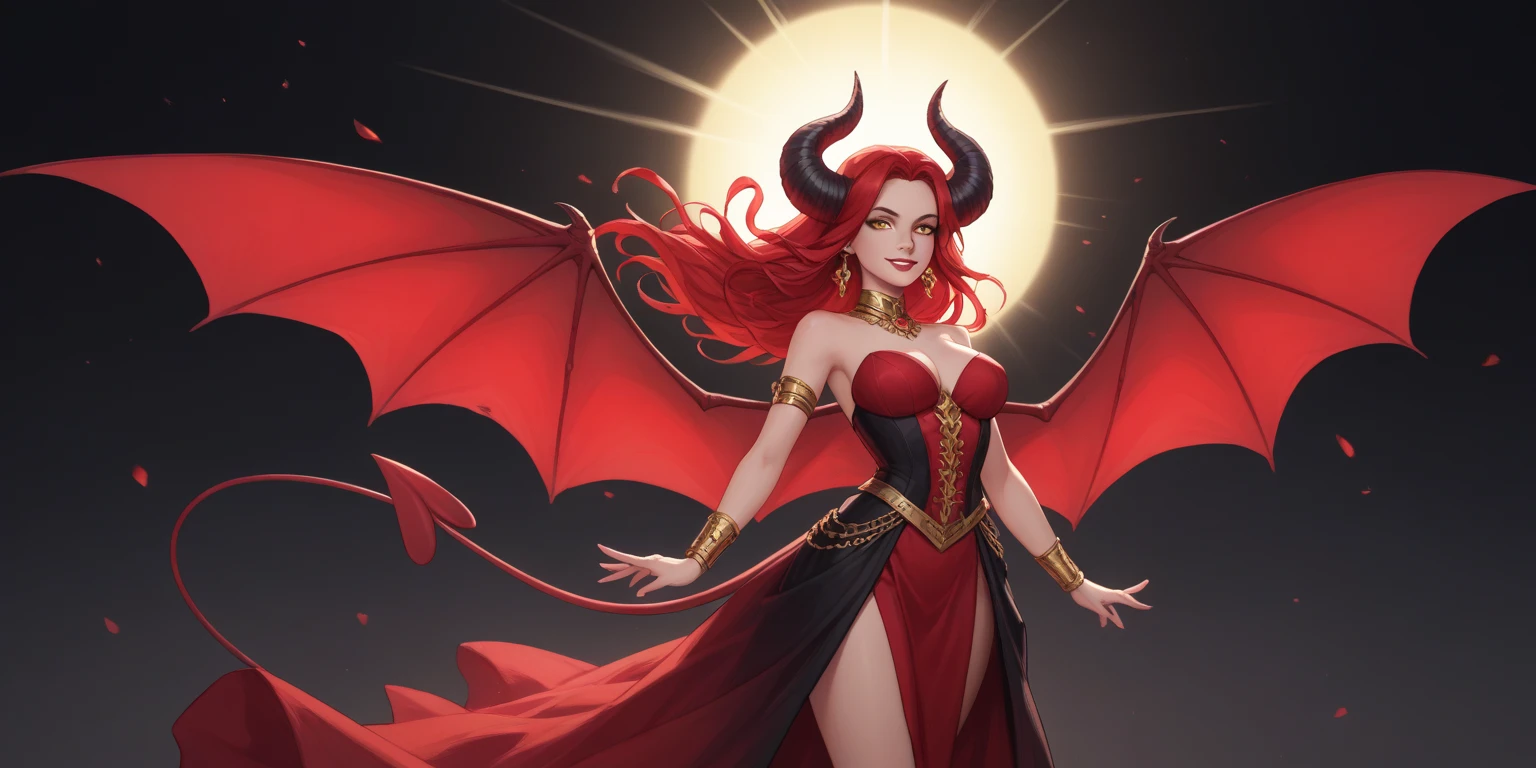 1 woman, Pretty Caucasian (female), Sarah Shahi, a slim but muscular body, huge breasts, ((tall and beautiful magical girl)) ((big blue eyes)) ((dark eyeshadows make up)) (()) ((pale skin)) ((bright red lips)), ((very long wavy redhead hair pony tail, bright hair)) ((big breast:1.7)) ((slender body:1.3)) ((wear fantasy magical strapless corset, short skirt)) ((earrings, long cape)) ((action pose)) ((dragon breathing fire flying, magic sparks floating around)) ((on tower castle at night)) ((kigdom landscape lights at night, full moon)) ((high definition:1.5)) ((masterpiece:1.5))((8k:1.5)) ((Best quality:1.4)), more_details:-1, more_details:0, more_details:0.5, more_details:1, more_details:1.5, exposed thighs, exposed naked hips, half naked, no bra, exposed breast, exposed nipples, nude beast.