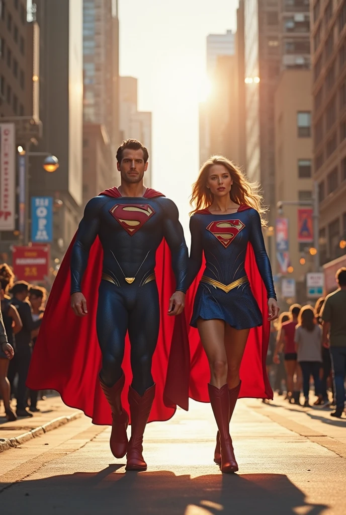 Gaia Weiss under the mantle of the Kryptonian Kara Zor-El aka Supergirl alongside her cousin Clark Kent aka Superman suits Superman Man Of Steel Movie and Adriana Lima under the mantle of the Thanagarian warrior Chay-Ara aka Hawkgirl