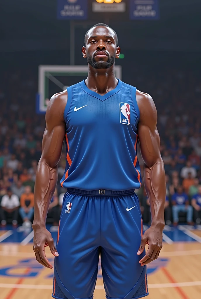 blue and gold non-NBA basketball jersey