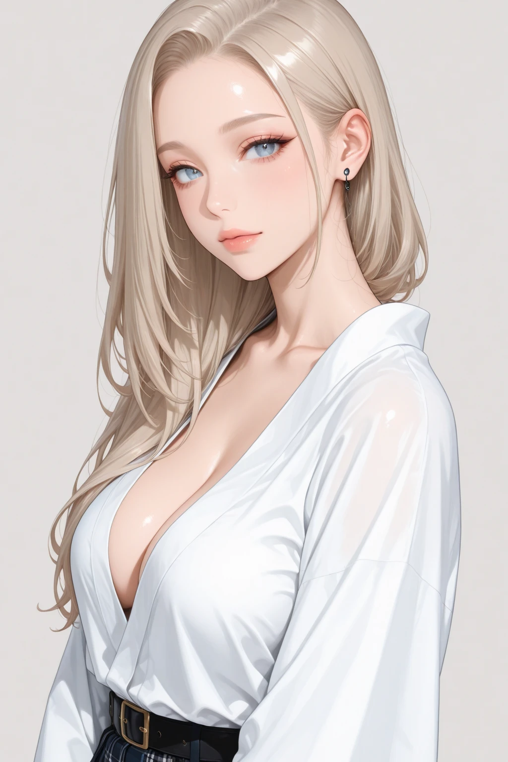 ((masterpiece,best quality,8K,high resolution)),((character concept art)), 1 female, noble, Old money atmosphere, supermodel, fashion model, 35 years old, (long blonde hair), blonde hair, (fair complexion), Ultra-fine eyes (blue eye color), extraordinary gorgeous, grace, charming, clever, calm, Perfect body ((Slim and curvaceous)), ((intricate details)), Super delicate hand details, super fine fingers(((Ten fingers))), Wearing a white blazer、White shirt and white pants (stand still), (full body display), ((Show the whole body)), (No logos on background), (No logo), ((solid color background)), ((solid color background)), (((empty background)))