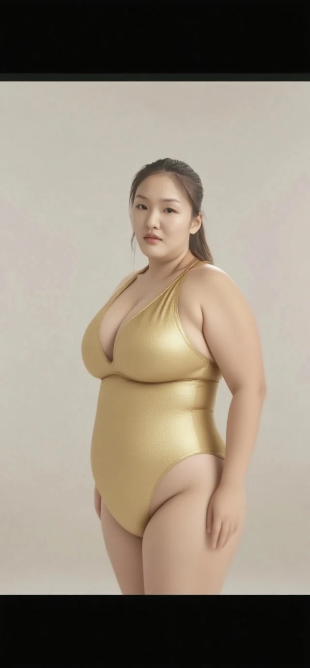 (masterpiece:1.3), (8K, Photorealistic, Raw photo, Best image quality: 1.4), Japanese Mature、(Random Hairstyles:1.2)、Cleavage:1.2、Super detailed face、Attention to detail、double eyelid、Put your chest together、Sharp focus:1.2、Beautiful woman:1.4、Light brown hair、Highest quality、masterpiece、超A high resolution、(Photorealistic:1.4)、Highly detailed and professional lighting、Gold low waist swimsuit、sad、Short-haired、Deadly position、arms up behind、chubby、belly button