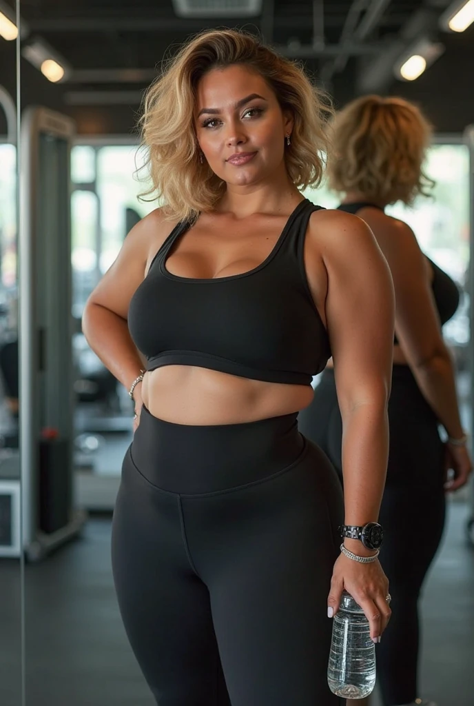 gordo, uma linda mulher de 70 anoaduro), ((vestindo uma linda roupa de fitness)), Shorts de lycra, Realista, Gordinho, rosto liso, Olhos perfeitos, symmetrical, 8K high definition, incrivelmente detalhado, intricado, elegante, arte de David Kostic e Stanley Lau e Artgerm, pele perfeita, lindo atemporal, gordo, maduro, (Seios enormes:0.8), pele molhada, batom, cabelo grisalho, (na Academia), linda coxa, sexy, puppy position, treinamento, gordo, cara feliz
