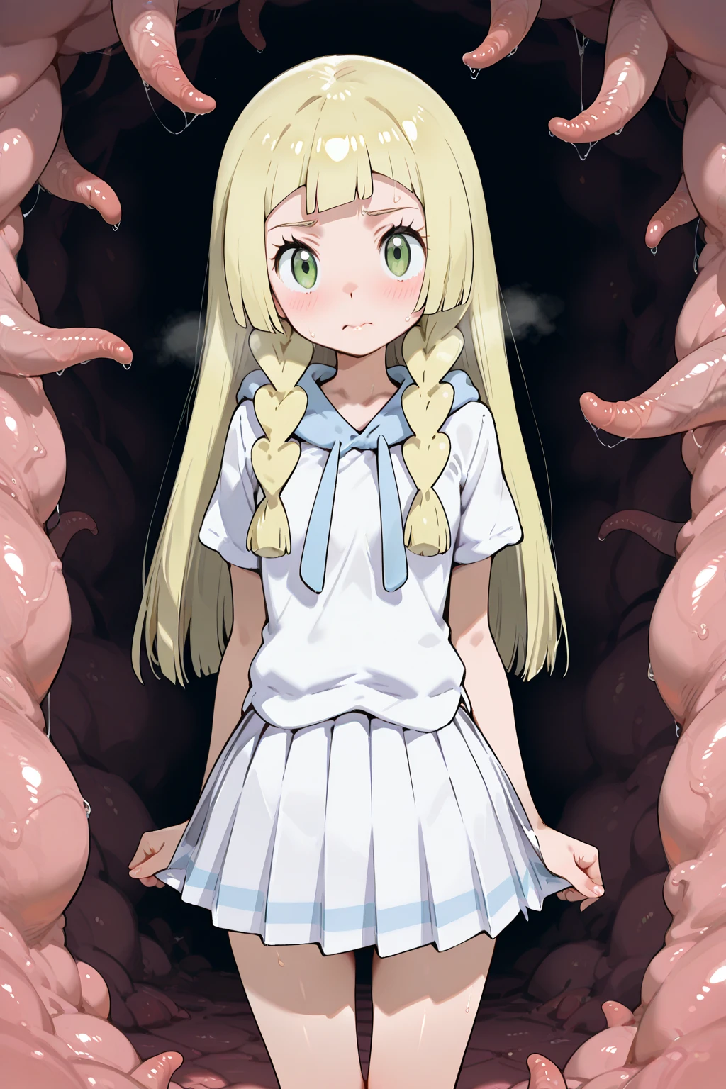 Rico,1girl,solo, 1girl,blond hair,glasses,longhair,twin tails,masterpiece, expensive quality, very_expensive_solve, big_file size, full color,(completely nude:1.2),pussy,niplles,(vaginal sex:1.3),17 years old