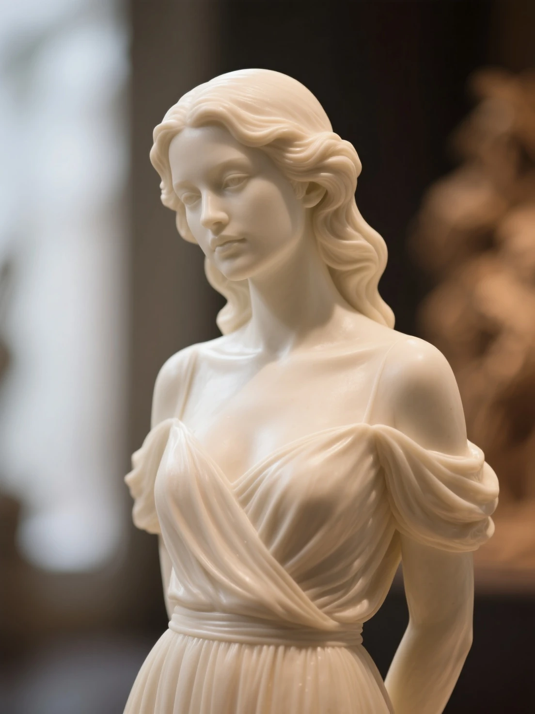 a white marble statue of Taylor Swift <lora:statue-000005:1>