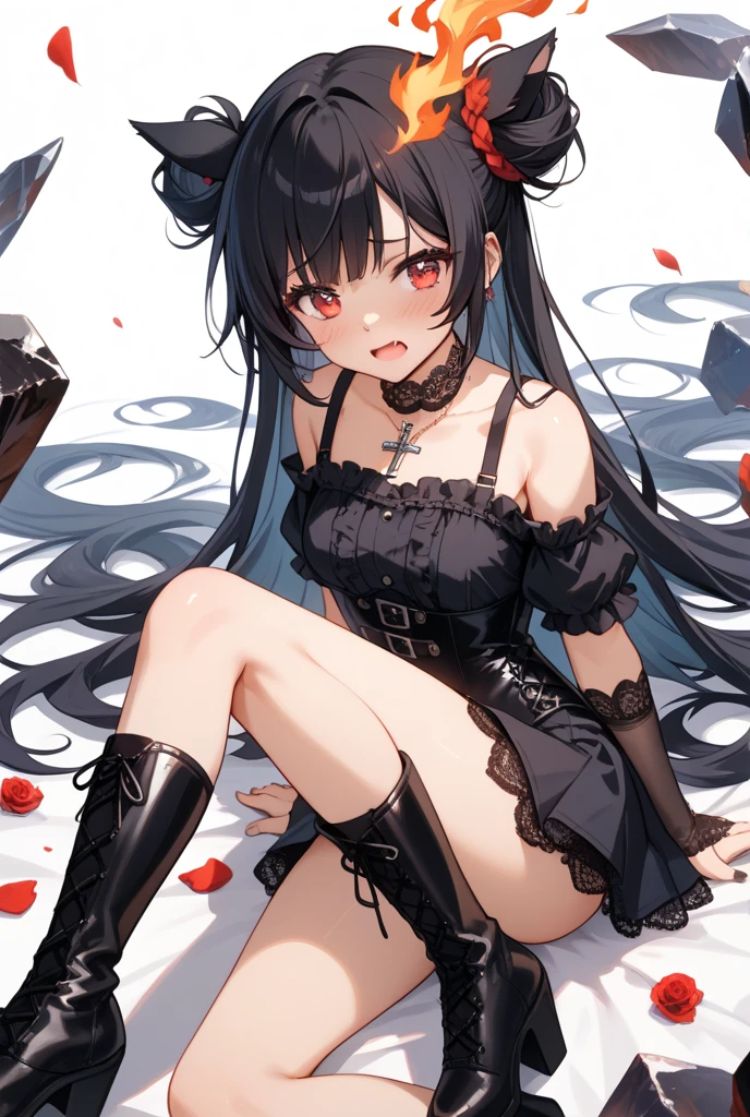 Full body depiction、Cute Girl Twin Tails、zombie、Naughty、canny、Harlequin、arm
