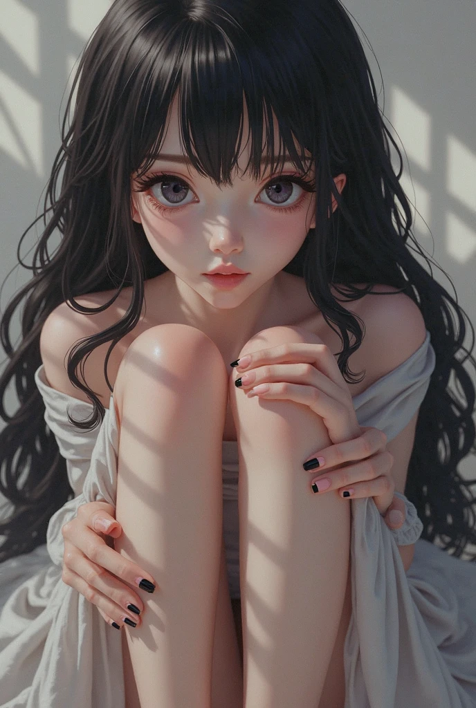 ((Biologically correct limb count))、((A photo including the knees and face))、4K、masterpiece、((Focus on the face))、((Symmetrical facial features))、Beautiful woman、Excellent style、(High heels）、Facial detailing、((shirt)、skirt）、Abandoned Japanese Village Background、A lonely look、
