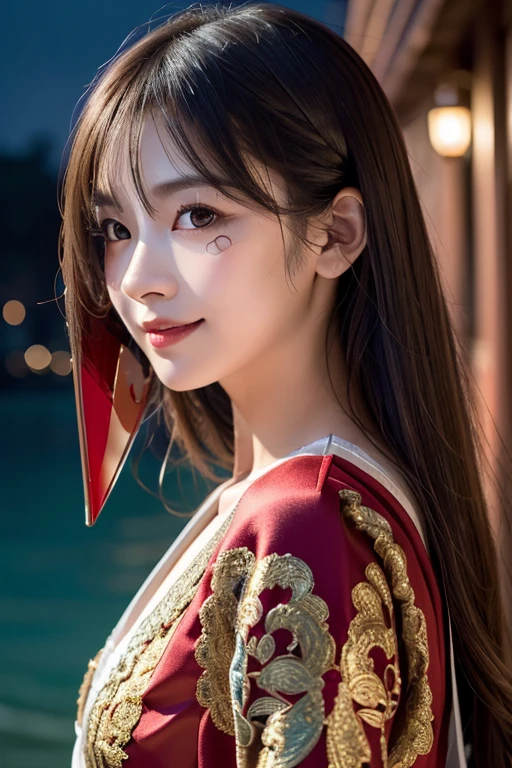 A beautiful Japanese cosplayer with a stunning makeup, wearing a detailed cosplay costume, surrounded by a vibrant crowd. The cosplayer is the center of attention, with intricate details on her eyes, lips, and face. The costume is made with high-quality materials, resembling the character perfectly. The background is filled with enthusiastic people, creating an energetic atmosphere. The image quality is exceptional, with ultra-detailed features and realistic textures. The art style is inspired by Japanese manga and anime, giving the image a dynamic and vibrant look. The color tone is vibrant and vivid, showcasing the character's vibrant personality. The lighting is bright and well-balanced, highlighting the cosplayer's stunning appearance.