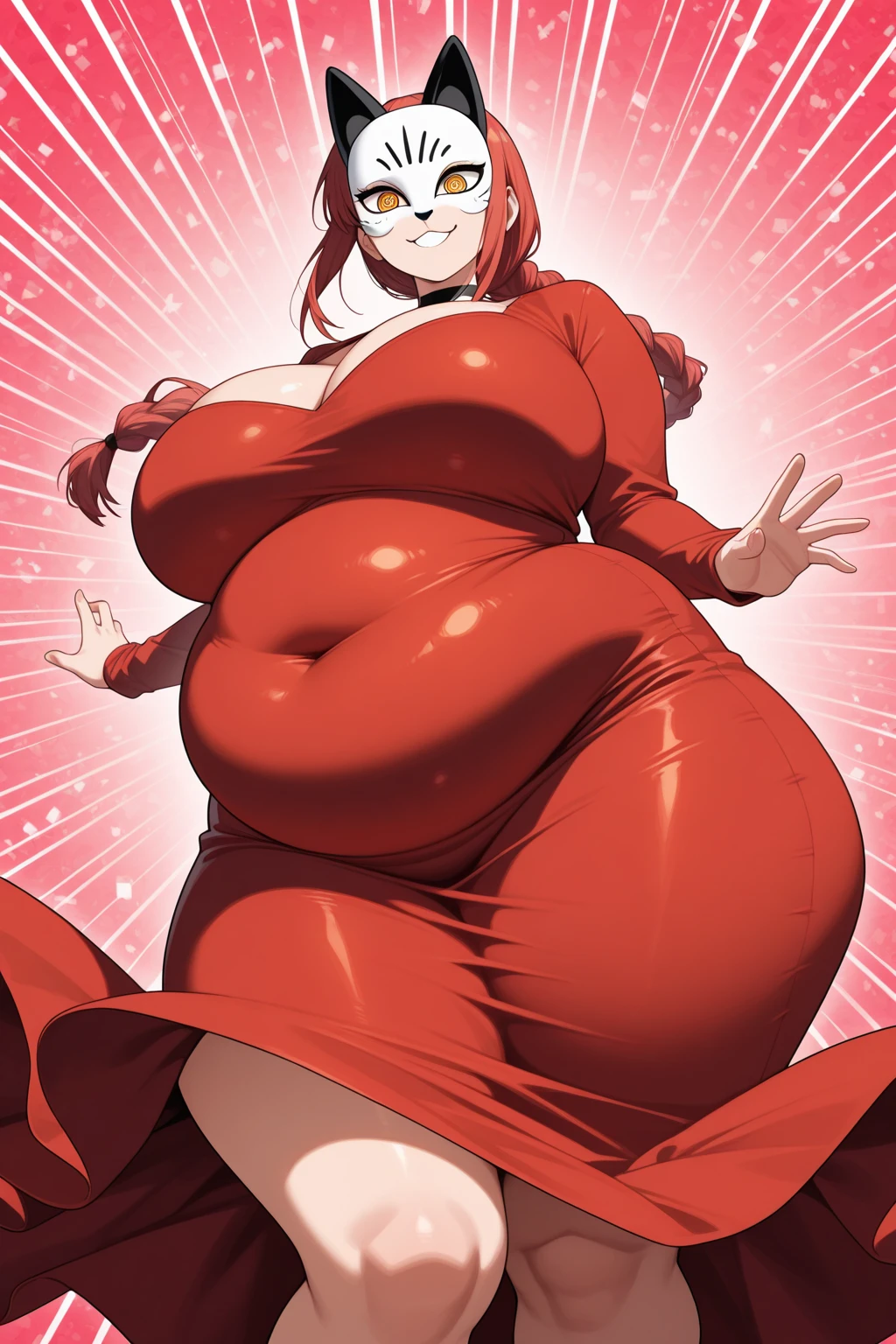 Arch back, mouth open, (bloated belly:1.0) pregnantCARTOON_jessica_rabbit_aiwaifu,aiwaifu,
hair over one eye,red hair,narrow waist,very long hair, big hair, tall female, toned,makeup,lipstick,large breasts,eyeshadow,green eyes,thighs,huge breasts,red lips,lips,curvy,thick thighs,wide hips,collarbone,long legs, one eye covered,
elbow gloves,purple gloves,dress,bare shoulders,cleavage,red dress,strapless,strapless dress,side slit,jewelry,earrings,long dress,cocktail dress,pantyhose,thighhighs,
official art,extremely detailed CG unity 8k wallpaper, perfect lighting,Colorful, Bright_Front_face_Lighting,shiny skin, (masterpiece:1.0),(best_quality:1.0), ultra high res,4K,ultra-detailed, photography, 8K, HDR, highres, (absurdres:1.2), Kodak portra 400, film grain, blurry background, (bokeh:1.2), lens flare, (vibrant_color:1.2),professional photograph, (beautiful_face:1.5),