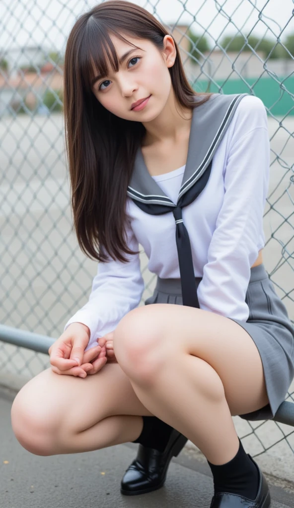 (photorealistic:1.4), (fullbody shot), (short stature),best quality, masterpiece, raw 32k photo, (extremely detailed japanese beautiful girl), (extremely detailed eyes:1.2),(baby face),(lolita),(14 years old), (cute face:1.2), ultra-detailed, ultra high res, amazing, BREAK,standing,
(school uniform:1.5),detailed school girl, (disneyland:1.4), beautiful detailed girl, bangs, cute face, miniskirt,(baggysocks)