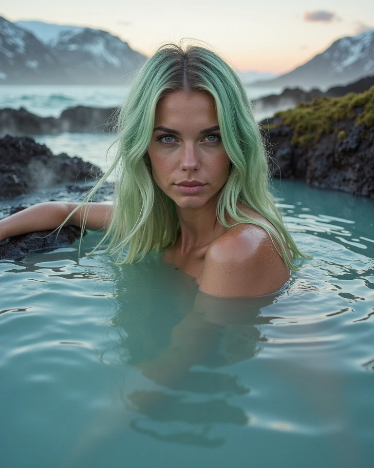 8k, raw documentary cinematic, dramatic Analog raw pro, A split-level, close up portrait shot, captures a 74-year-old wet busty elder beauty with green long punk hair in wind, sand floating in the air, lounging on a green pool float. Half-submerged lens reveals her ultra-slim deformed by water figure in a bikini, cigarette in hand. The dilapidated Mexican motel pool, surrounded by cacti, exudes eerie charm. A weathered sign pleads "Free me!" Golden hour light bathes the scene, highlighting hyper-realistic details: dust motel. Masterpiece, best quality, 8K, photo realistic, wallpaper, wallpaper 8k, photographic contest winner, Hyperrealistic art cinematic film still photography in the style of detailed hyperrealism photoshoot. [Entire scene is surrounded by lights, evoking a magical and eerie atmosphere. The lighting is bright and atmospheric, with smoke adding a touch of sinister ambiance. Best quality image, HDR enhancement, showcasing the utmost level of detail and realism, full body shot:1.5]. [8K, Best Quality, Ultra High Resolution, (highly detailed CG unity 8k wallpaper), (best photo), (best shadows), isometric 3D, octane rendering, ray tracing, highly detailed, (Best quality, 4K, 8k:1.2), absurdity, ultra detailed, (realistic, photorealistic, photorealistic:1.37), complex parts, HDR, (complex parts:1.12), (hyper detailed, hyper realistic, Soft lighting, spicy:1.2), (complex parts, Hyper detailed:1.15). Blurred foreground. (backlit), masterpiece, high quality, brightness, chromatic aberration, foggy smoke, shadows, contrast, clear sky, (warm hue, warm tone), high details, natural reflections].