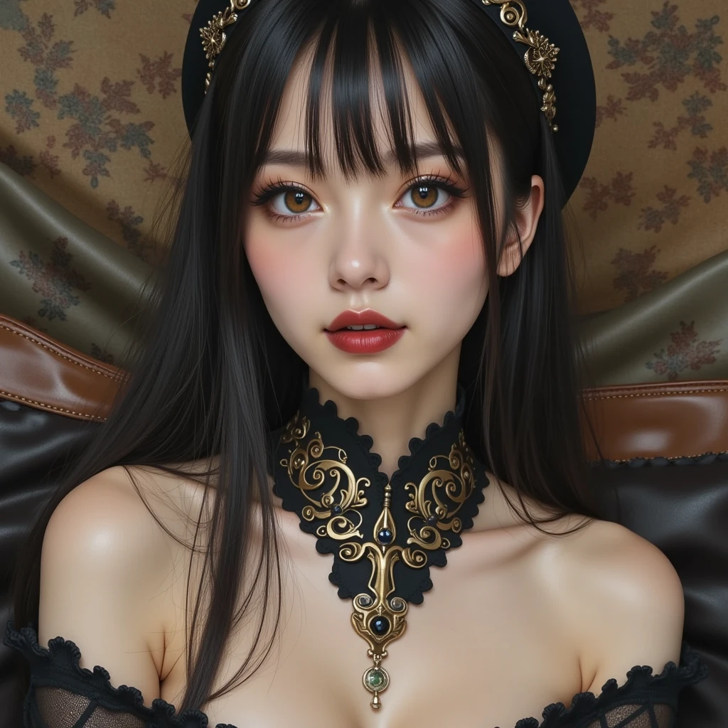 Photorealistic,(masterpiece, best quality:1.1),
(ultra highres, ultra-detailed:1.2) ,Cute Jiangshi,16yo,pale skin,navy hair,wavy short hair,parallel eyebrows,fashion show
