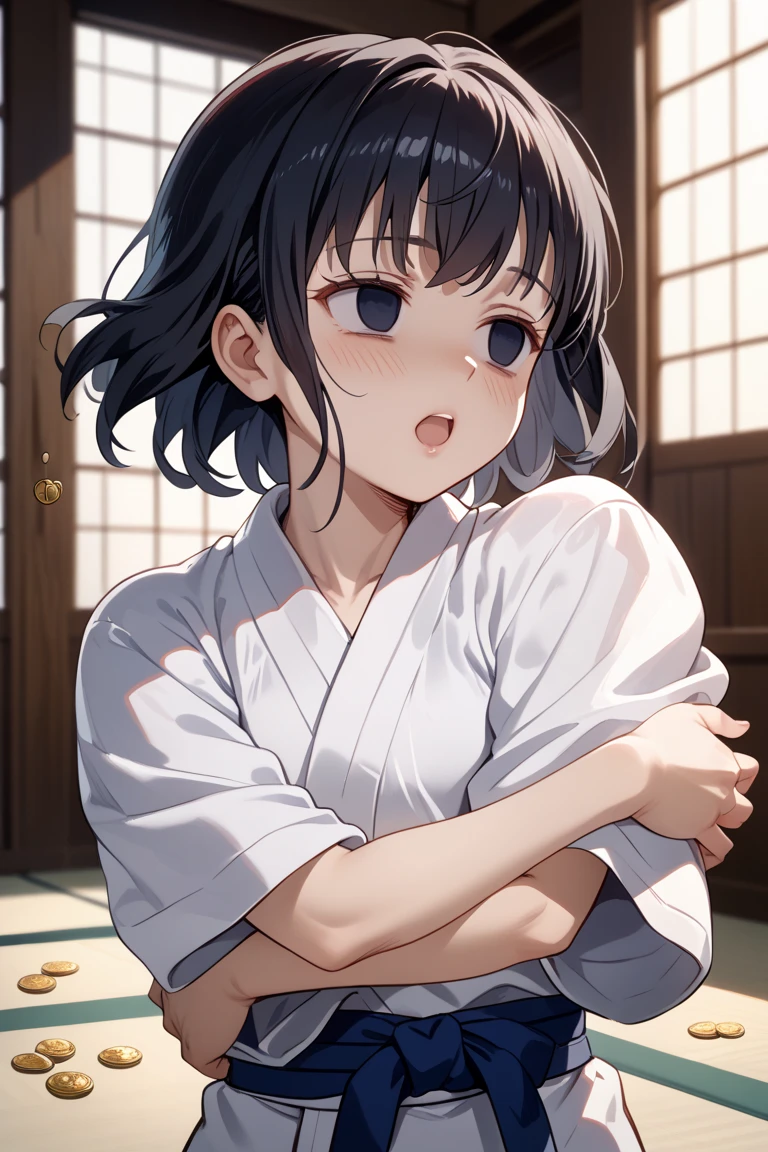 Browsing Caution,Sweat,White Breath,Demon slayer,One of the three daughters of the Butterfly Mansion,Terauchi Kiyo,room,Underwear voyeur,Small breasts,Front view,Masturbation