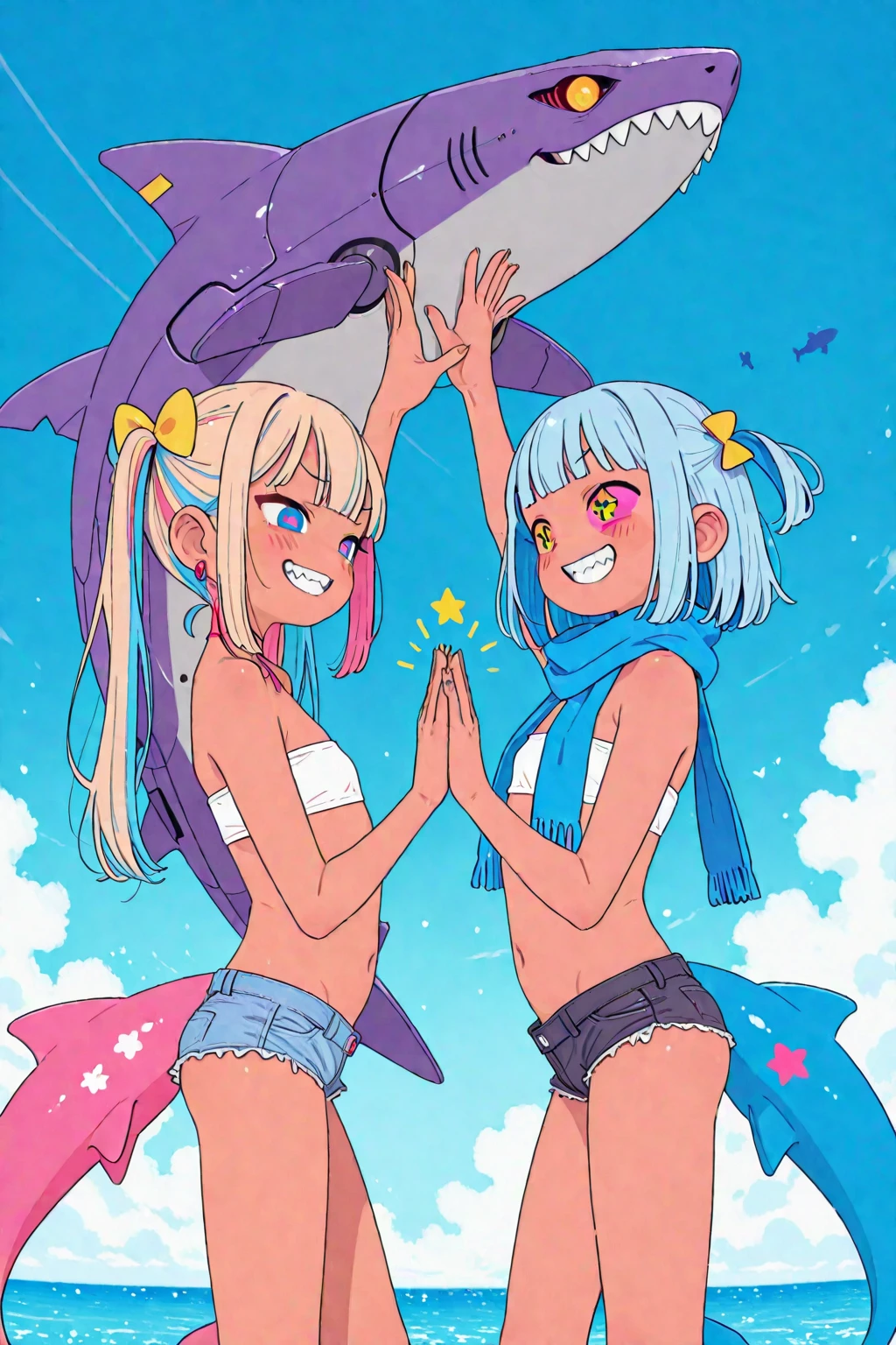 1girl, mature female, masterpiece, bikini, beach, day, ahegao face, blushing, ass, booty, from behind camera, thick thighs thicc thighs big thighs thick thighs blue eyes