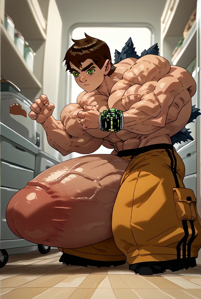 Satoshi the Pokémon,Sex，Open your mouth wide，Drooling，Sweaty，Bodybuilding，Six Pack，Make muscles bigger，(Huge erect penis:1.8)，(Six Pack:1.6)，Painful expression，13-year-old boy，A large number of blood vessels,Ethnic tattoos,Red and white cap